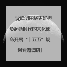 沈晓明围绕更好担负起新时代的文化使命开展“十五五”规划专题调研