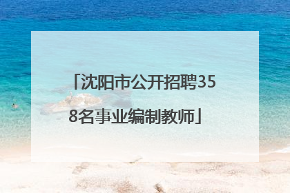 沈阳市公开招聘358名事业编制教师