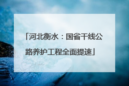 河北衡水：国省干线公路养护工程全面提速