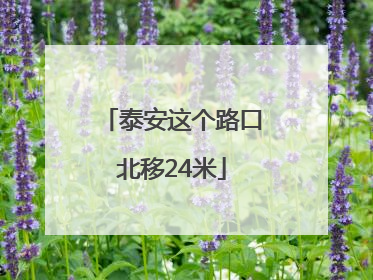 泰安这个路口北移24米