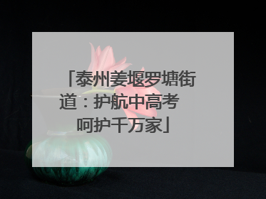 泰州姜堰罗塘街道：护航中高考 呵护千万家