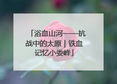 浴血山河——抗战中的太原｜铁血记忆小娄峰