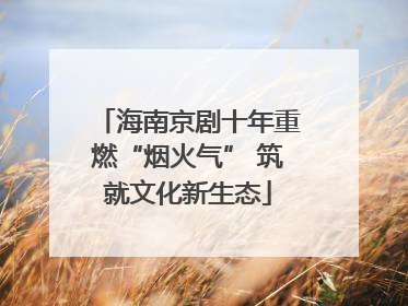 海南京剧十年重燃“烟火气” 筑就文化新生态