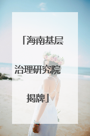 海南基层治理研究院揭牌