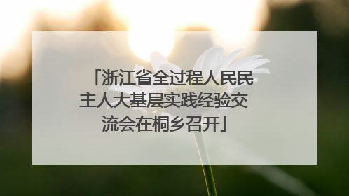 浙江省全过程人民民主人大基层实践经验交流会在桐乡召开