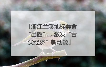 浙江兰溪地标美食“出圈”，激发“舌尖经济”新动能