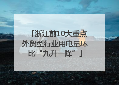 浙江前10大重点外贸型行业用电量环比“九升一降”