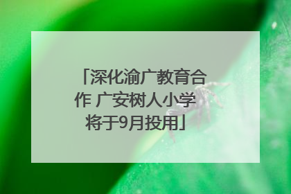 深化渝广教育合作 广安树人小学将于9月投用