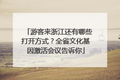 游客来浙江还有哪些打开方式？全省文化基因激活会议告诉你