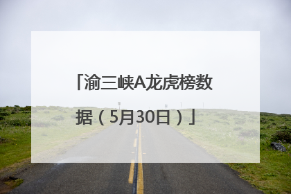渝三峡A龙虎榜数据（5月30日）