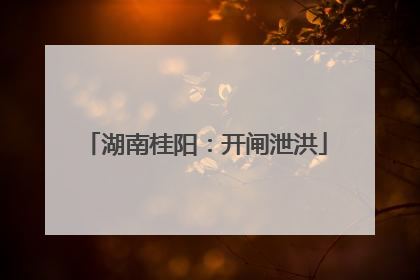 湖南桂阳：开闸泄洪
