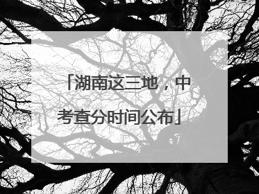 湖南这三地，中考查分时间公布