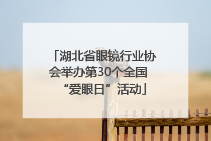 湖北省眼镜行业协会举办第30个全国“爱眼日”活动