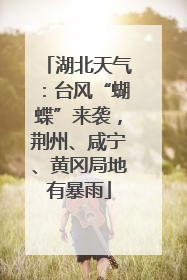 湖北天气：台风“蝴蝶”来袭，荆州、咸宁、黄冈局地有暴雨