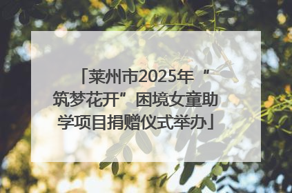 莱州市2025年“筑梦花开”困境女童助学项目捐赠仪式举办