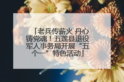 老兵传薪火 丹心铸党魂！五莲县退役军人事务局开展“五个一”特色活动