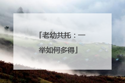 老幼共托：一举如何多得