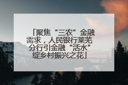 聚焦“三农”金融需求，人民银行莱芜分行引金融“活水”绽乡村振兴之花