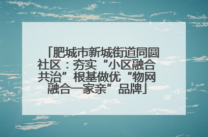 肥城市新城街道同圆社区：夯实“小区融合共治”根基做优“物网融合一家亲”品牌