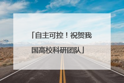 自主可控！祝贺我国高校科研团队