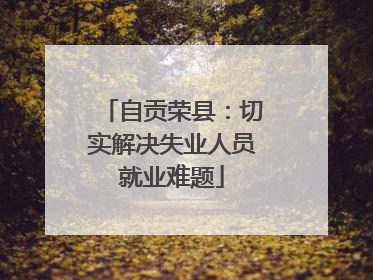 自贡荣县：切实解决失业人员就业难题