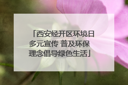 西安经开区环境日多元宣传 普及环保理念倡导绿色生活