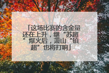 这场比赛的含金量还在上升，继“苏超”爆火后，萧山“镇超”也将打响