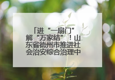 进“一扇门” 解“万家结”！山东省德州市推进社会治安综合治理中心规范化建设