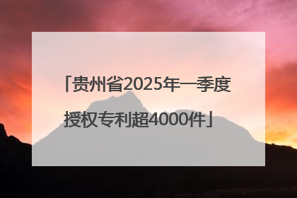 贵州省2025年一季度授权专利超4000件