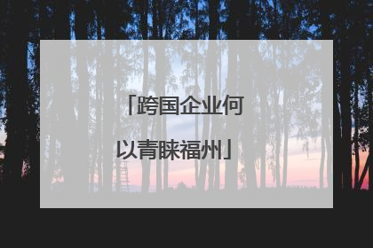 跨国企业何以青睐福州