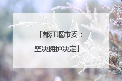 都江堰市委：坚决拥护决定