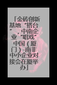 金砖创新基地“搭台”，中南企业“唱戏” 中国（厦门）-南非中小企业对接会在厦举办