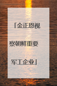 金正恩视察朝鲜重要军工企业