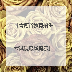 青海省教育招生考试院最新提示