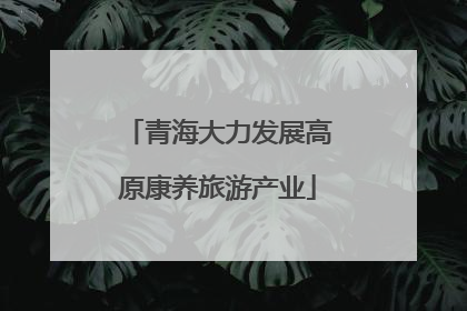 青海大力发展高原康养旅游产业