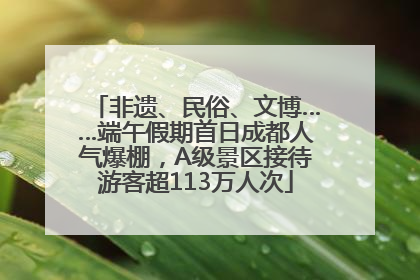 非遗、民俗、文博……端午假期首日成都人气爆棚，A级景区接待游客超113万人次