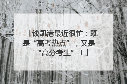 钱凯港最近很忙：既是“高考热点”，又是“高分考生”！