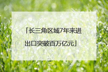 长三角区域7年来进出口突破百万亿元