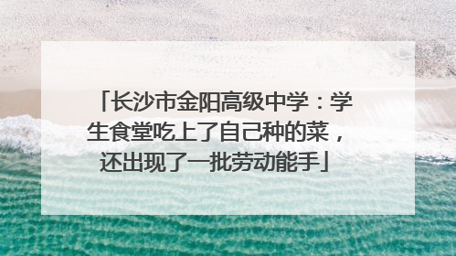 长沙市金阳高级中学：学生食堂吃上了自己种的菜，还出现了一批劳动能手