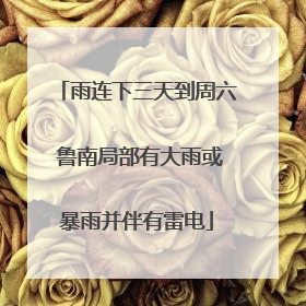 雨连下三天到周六 鲁南局部有大雨或暴雨并伴有雷电