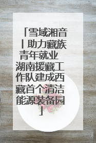 雪域湘音丨助力藏族青年就业 湖南援藏工作队建成西藏首个清洁能源装备园
