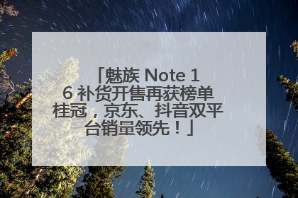 魅族 Note 16 补货开售再获榜单桂冠，京东、抖音双平台销量领先！