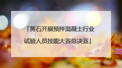 黄石开展预拌混凝土行业试验人员技能大赛总决赛