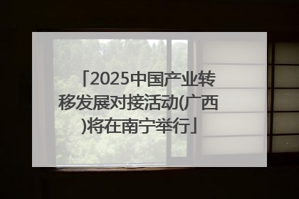 2025中国产业转移发展对接活动(广西)将在南宁举行