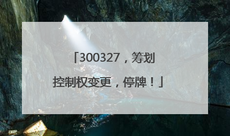 300327，筹划控制权变更，停牌！